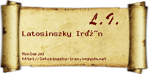 Latosinszky Irén névjegykártya