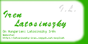 iren latosinszky business card